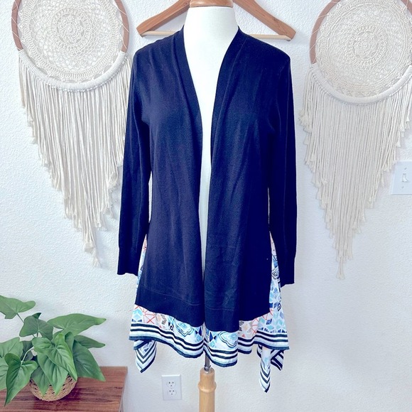 Chico's Sweaters - Chicos dk blue layered look open cardigan medium